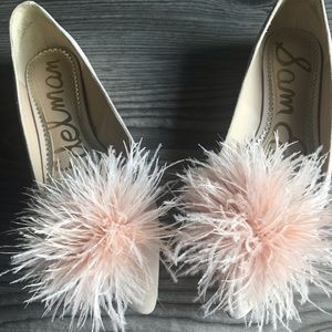 Sam Edelman pointed-toe flats with feather pouf